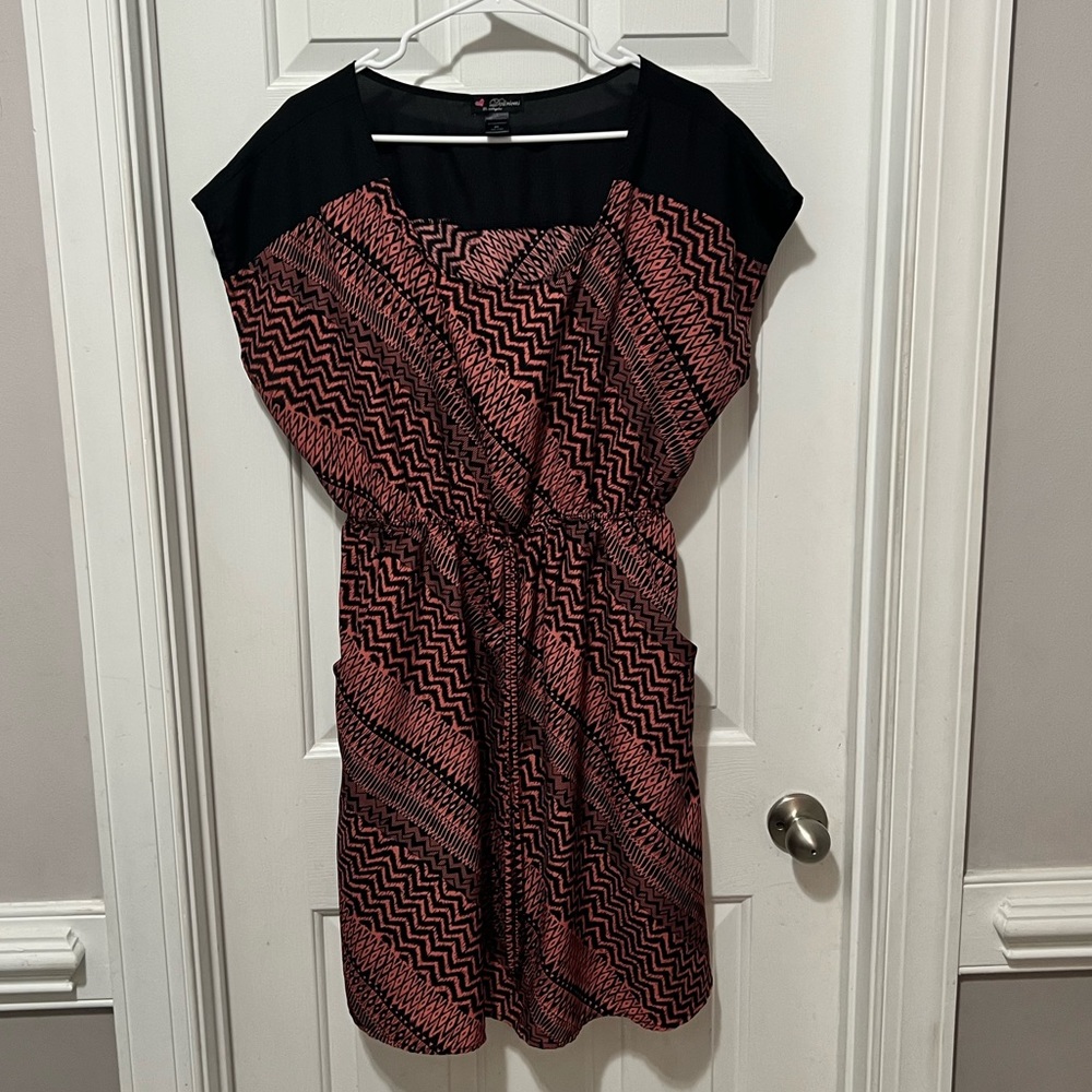 Delirious - 2X Pink and Black Dress with Pockets